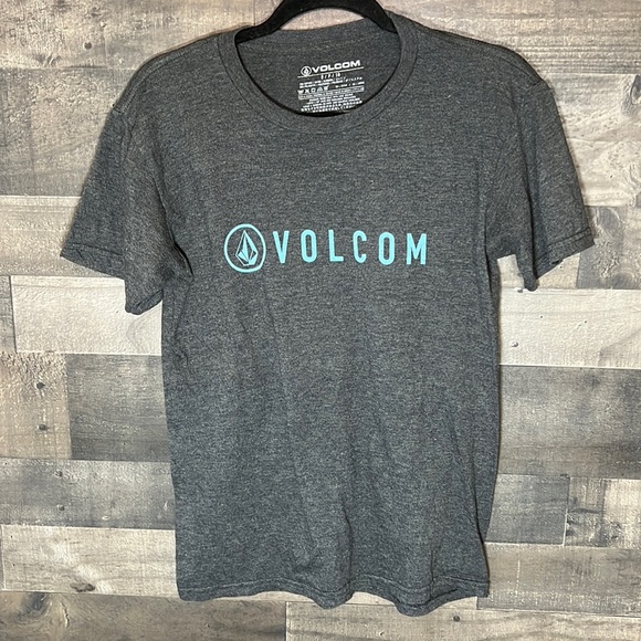 Gray With Blue Volcom Short Sleeve T-Shirt - Picture 1 of 3